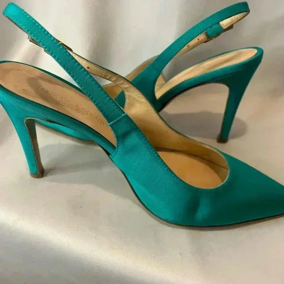 Turquoise sling heels by Luca Valentini  size 6.5 - Picture 6 of 9